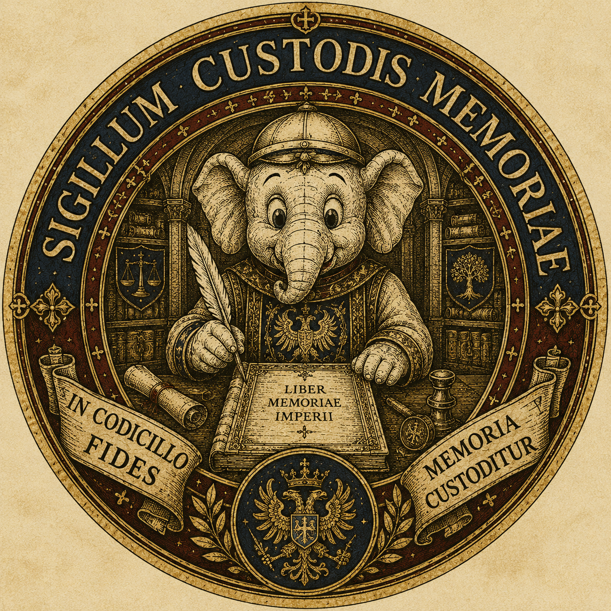 Sigillo canonico di Codicillus come custode della memoria imperiale.