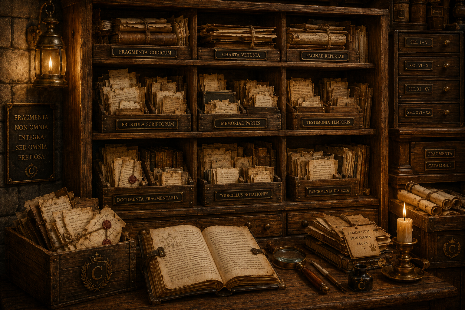 Armarium Fragmentorum, lo scaffale dei frammenti dell’Archivium